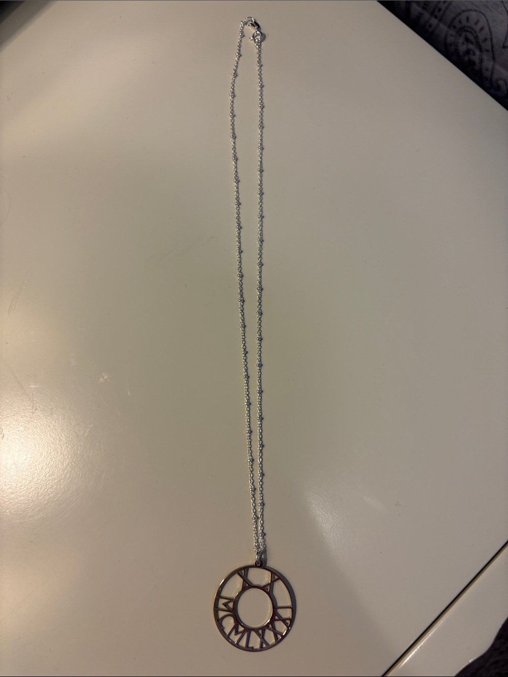 Italian 925 Sterling Silver Beaded Chain Pendant NWOT